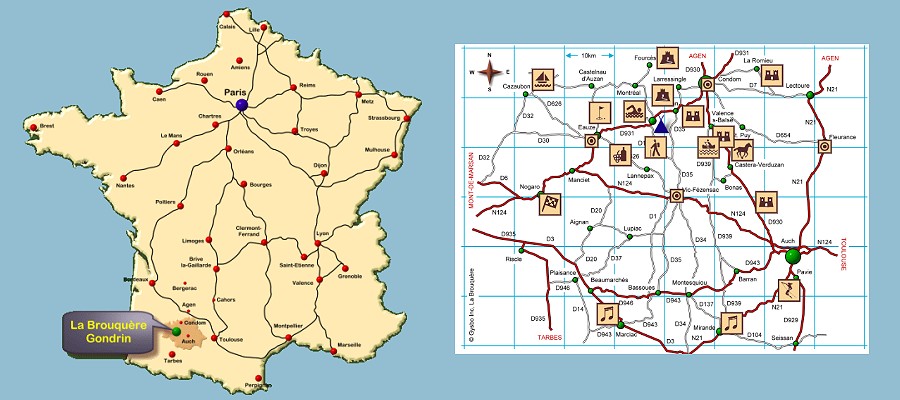 Camping La Brouquere ligt in de Gers bij Gondrin (Gascogne) in Zuidwest Frankrijk...