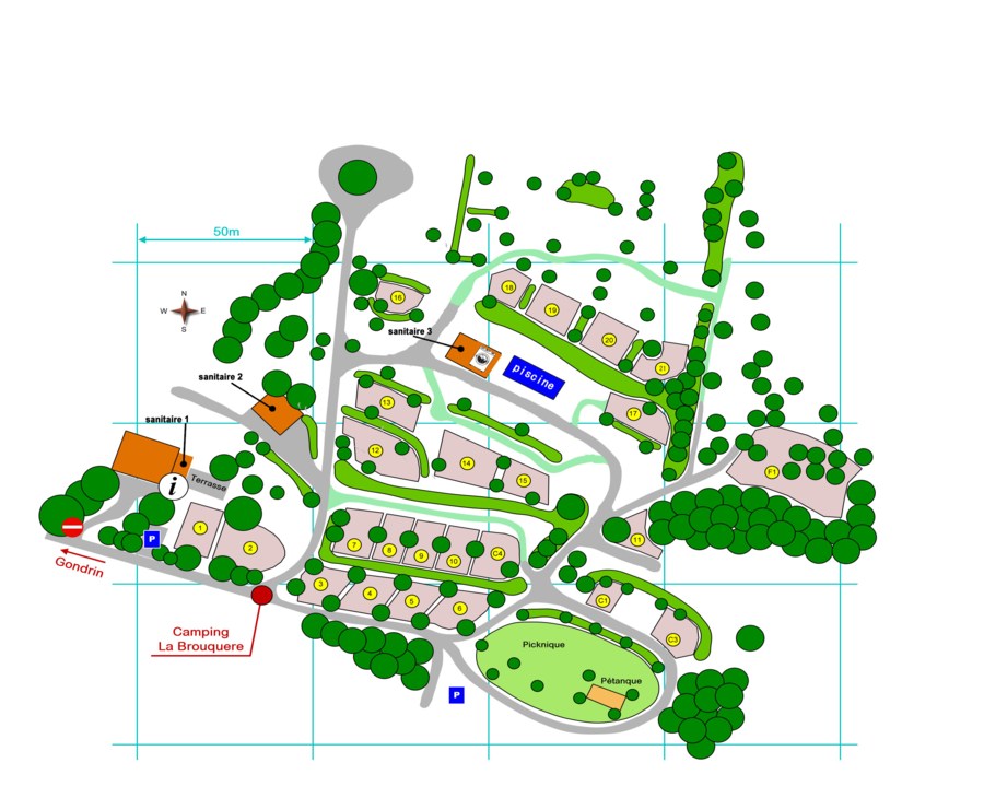 Plattegrond van de camping...
