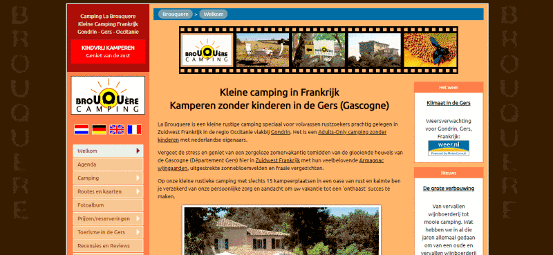 Interactieve website van Camping La Brouquere...